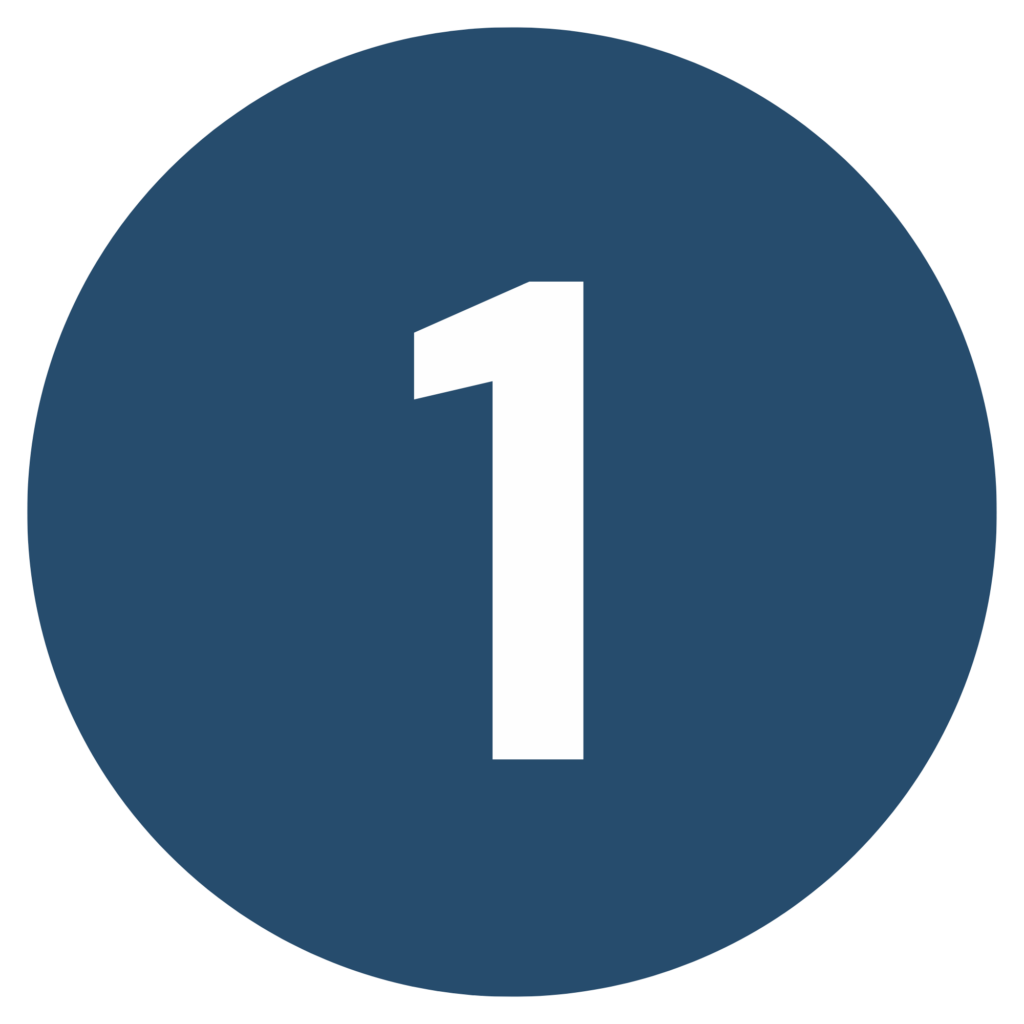 number 1 in navy circle