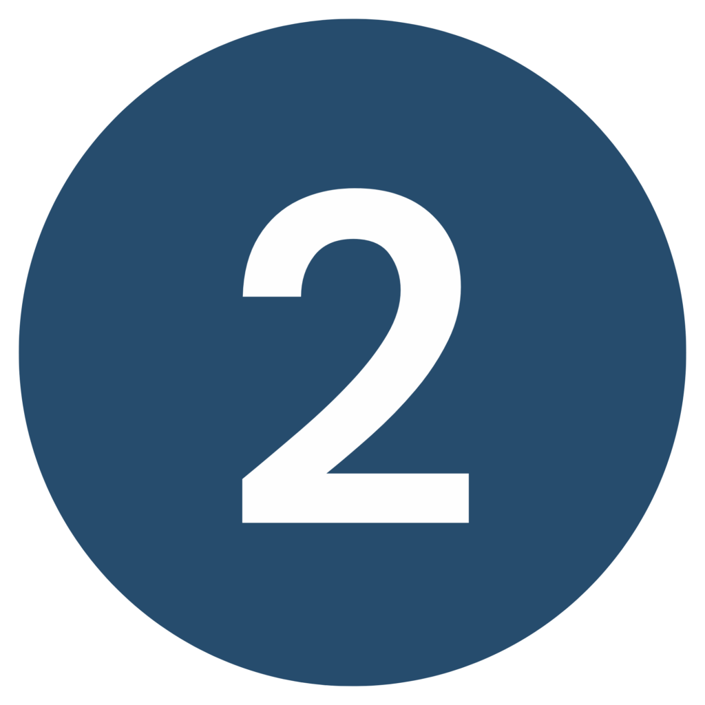 number 2 in navy circle