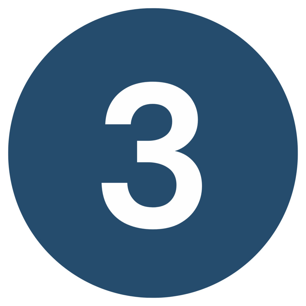 number 3 in navy circle