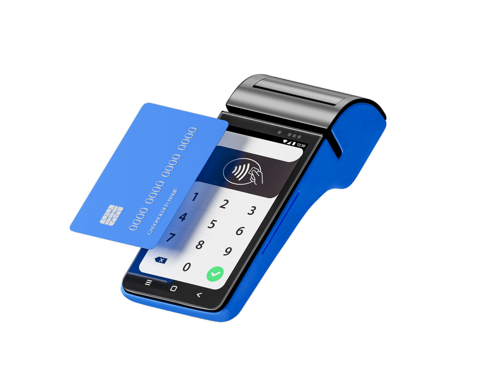 blue card reader 3D graphic